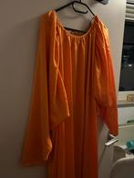 Oranje satijnen Maxi Jurk - Maat XL h en m, Ophalen of Verzenden, Zo goed als nieuw, Maat 46/48 (XL) of groter, Oranje