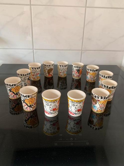 Blond eierdopjes even  bijkletsen 13 stuks, Huis en Inrichting, Keuken | Servies, Zo goed als nieuw, Overige typen, Blond Amsterdam