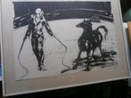 Circus Dressuur, mooie Aquarel/litho JOS GOLDENBELT SCHEEN, Ophalen