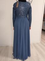 Elegante blauwe Abiye jurk, Kleding | Dames, Jurken, Blauw, Maat 42/44 (L), Ophalen of Verzenden, Onder de knie