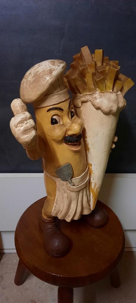 Vintage Frietzak Mannetje - Nostalgisch Beeld, Verzamelen, Beelden en Beeldjes, Gebruikt, Overige typen, Ophalen of Verzenden