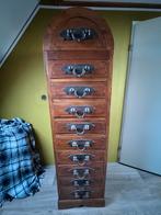 Teakhouten Torenkast / Ladekast Koloniale Stijl, Huis en Inrichting, Kasten | Ladekasten, Ophalen, Minder dan 50 cm, Gebruikt