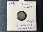 Munt 1869 5 cent Nederland Willem 3 zilver, Ophalen of Verzenden, Koning Willem III, 5 cent, Zilver
