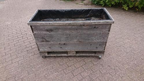 Plantenbak op wielen voor buiten, Tuin en Terras, Bloembakken en Plantenbakken, Gebruikt, Hout, Ophalen
