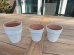 Terracotta potjes, Tuin en Terras, Bloempotten, Ophalen, Zo goed als nieuw, Rond, Minder dan 25 cm