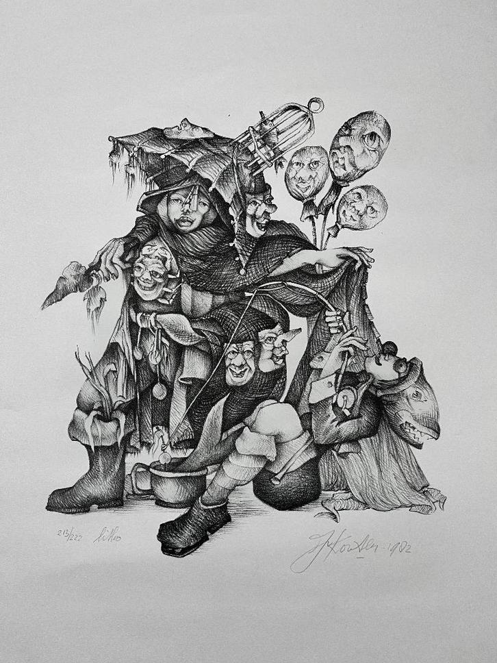 Litho John van Kooten, Antiek en Kunst, Kunst | Schilderijen | Modern, Ophalen