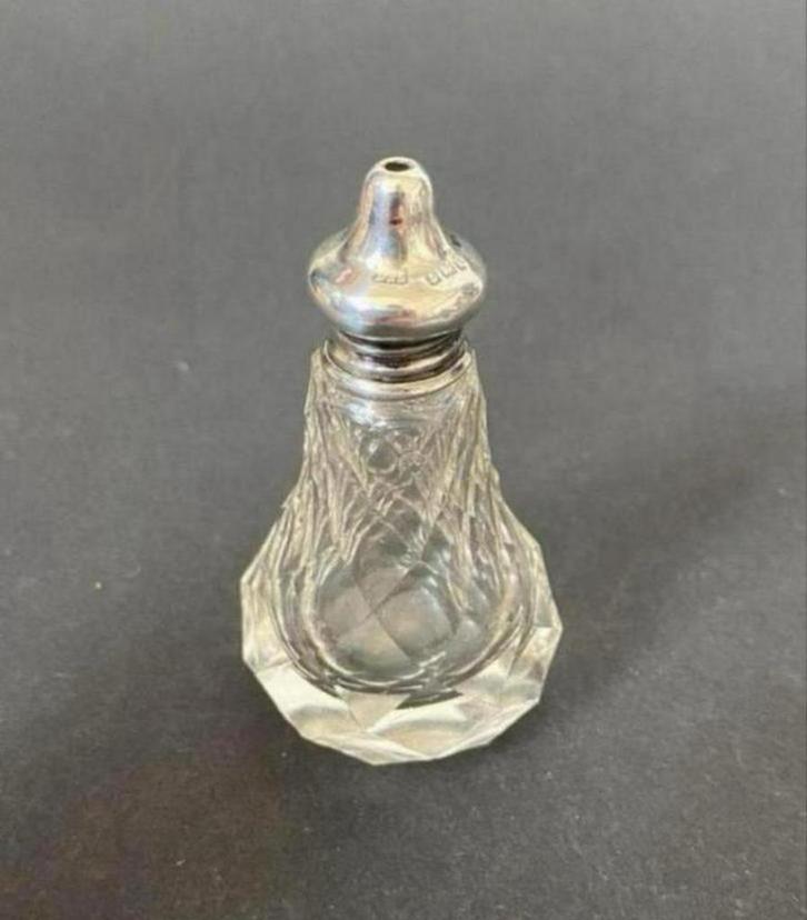 Kristal met Zilver Zoutvaatje, 1909, Antiek en Kunst, Antiek | Glas en Kristal, Ophalen of Verzenden