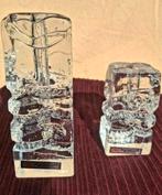 Solifleur Blockkristal Wave, Ingrid Glashutte. Jaren 60-70., Antiek en Kunst, Ophalen of Verzenden