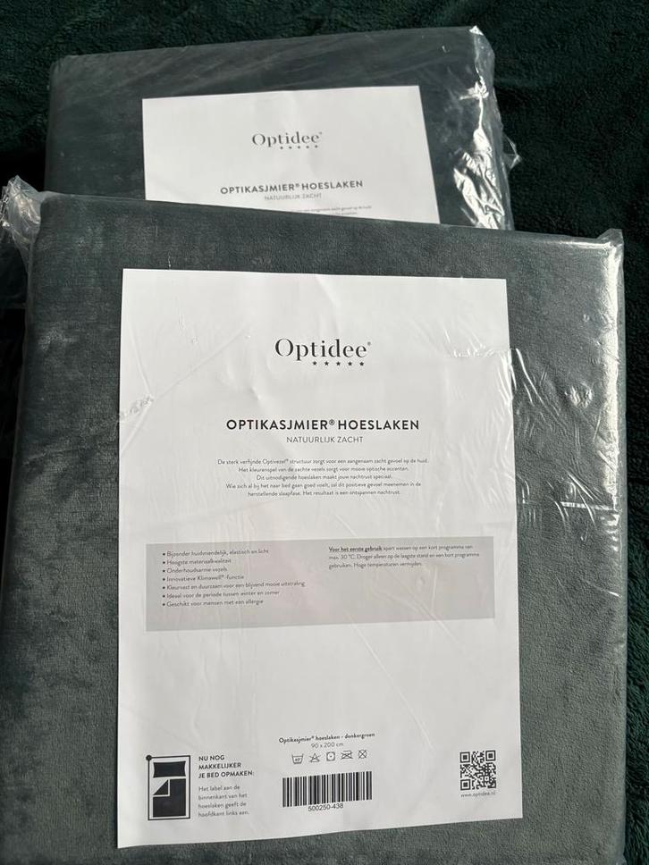 Optidee Optikasjmier 90x200 - Nieuw, Huis en Inrichting, Slaapkamer | Beddengoed, Nieuw, Hoeslaken of Sloop, Eenpersoons, Groen