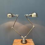 Unieke dubbele twee-arms gepolijste Jielde tafellamp vintage, Gebruikt, -, Ophalen of Verzenden, 75 cm of meer