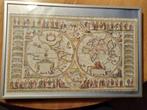 Mooie afdruk van wereldkaart uit 1669 Willem Blaeu, Ophalen of Verzenden, Schilderij, Minder dan 50 cm