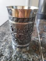 Antieke Tinnen Beker met Jacht Tafereel, Antiek en Kunst, Antiek | Tin, Ophalen of Verzenden