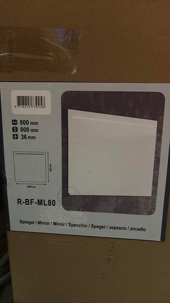 Moderne badkamerspiegel met verlichting, Ophalen, Zo goed als nieuw, 75 tot 100 cm, Minder dan 100 cm