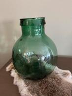 Groene vintage vaas, Ophalen of Verzenden, Minder dan 50 cm, Groen, Glas