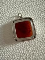 M277/Vintage Zilveren KALEVALA KORU Glas Hanger FINLAND, Gebruikt, Verzenden, X, Rood