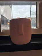 Roze bloempot met gezicht, Tuin en Terras, Rond, Zo goed als nieuw, Aardewerk, Tuin