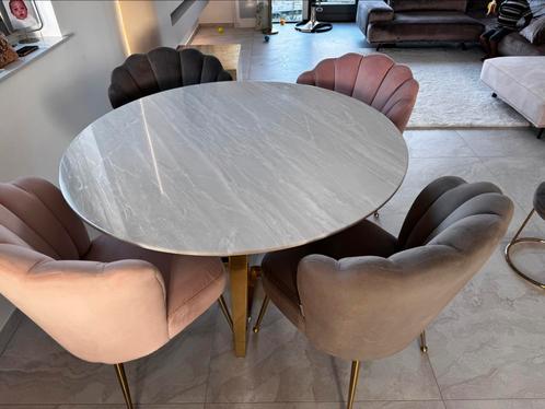 Tafel & richmond stoelen, Huis en Inrichting, Tafels | Eettafels, Zo goed als nieuw, Vijf personen of meer, Rond, Ophalen