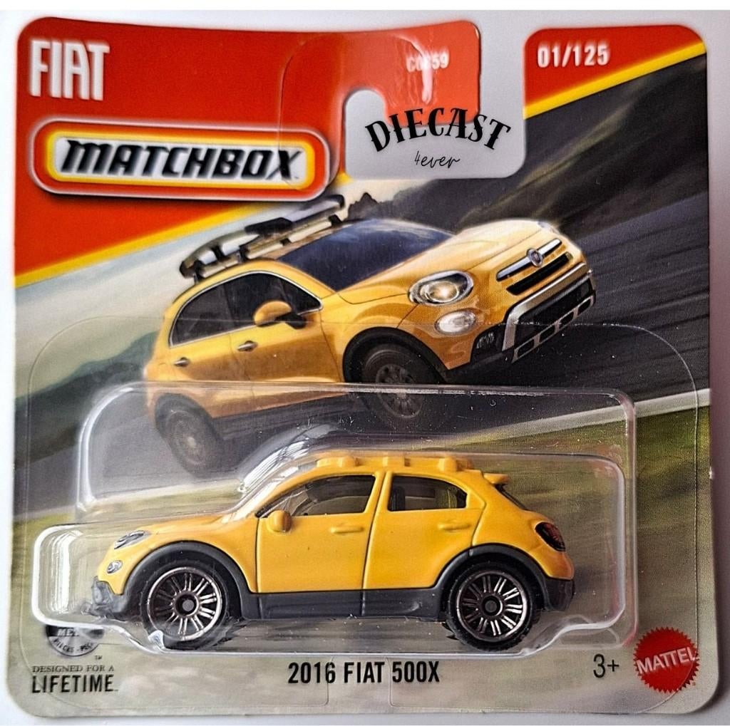 Matchbox 2016 Fiat 500X, Yellow, Ophalen, Nieuw, Auto