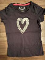 ‘T shirt maat 122 grijs met zilver hart, Ophalen of Verzenden, Zo goed als nieuw, Grijs, Korte mouw