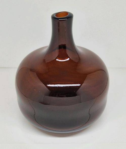 Bruine buikfles Claude Morin Dieulefit, Frankrijk 1970., Antiek en Kunst, Antiek | Glas en Kristal, Ophalen of Verzenden