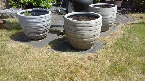 3 Plantenbakken/Bloembakken, Tuin en Terras, Bloembakken en Plantenbakken, Gebruikt, Binnen, Balkon, Tuin, 30 tot 60 cm, Minder dan 60 cm