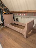 Brocant vintage roze houten meiden bed 90x200, Ophalen, Gebruikt, 180 cm of meer, 85 tot 100 cm