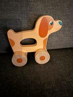 Houten Hondje op Wielen - Vintage Speelgoed, Ophalen of Verzenden, Zo goed als nieuw, Duw- of Trekspeelgoed