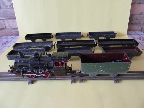 Verzameling rails en trein + wagons, Hobby en Vrije tijd, Modeltreinen | H0, Gebruikt, Overige typen, Gelijkstroom of Wisselstroom