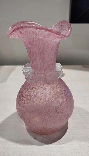 Scavo Seguso murano vaas roze en wit Romeinse stijl  beschikbaar voor biedingen