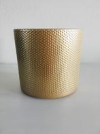 Goudkleurige overpot hoog 18 cm doorsnee binnenkant 18 cm, Rond, Binnen, Ophalen of Verzenden, Zo goed als nieuw