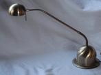 Massive bronskleurige burolamp, twee lichtsterktes., Ophalen of Verzenden, Gebruikt, Metaal, Minder dan 50 cm