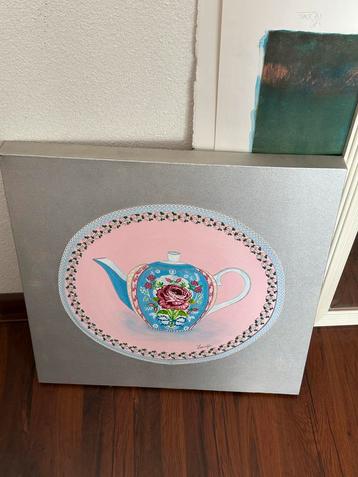 2 Handgemaakte Schilderijen Pip Style Uniek Set van 2 stuks beschikbaar voor biedingen