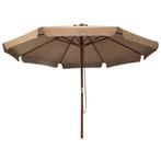 Parasol met houten paal 330 cm taupe, Tuin en Terras, Ophalen of Verzenden, Nieuw