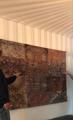 Vintage Wandkleed / Vloerkleed Patchwork, Huis en Inrichting, Ophalen, 100 tot 150 cm, Bruin, Zo goed als nieuw