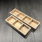 34x Houten bakken voor kaarsen en plantjes, Ophalen of Verzenden, Nieuw, Hout, Minder dan 25 cm