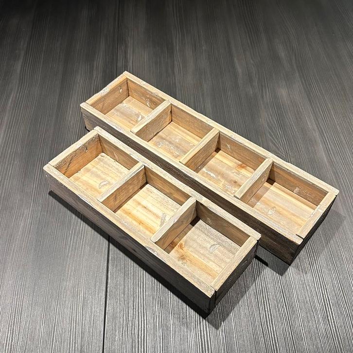 34x Houten bakken voor kaarsen en plantjes, Huis en Inrichting, Woonaccessoires | Kandelaars en Kaarsen, Nieuw, Minder dan 25 cm