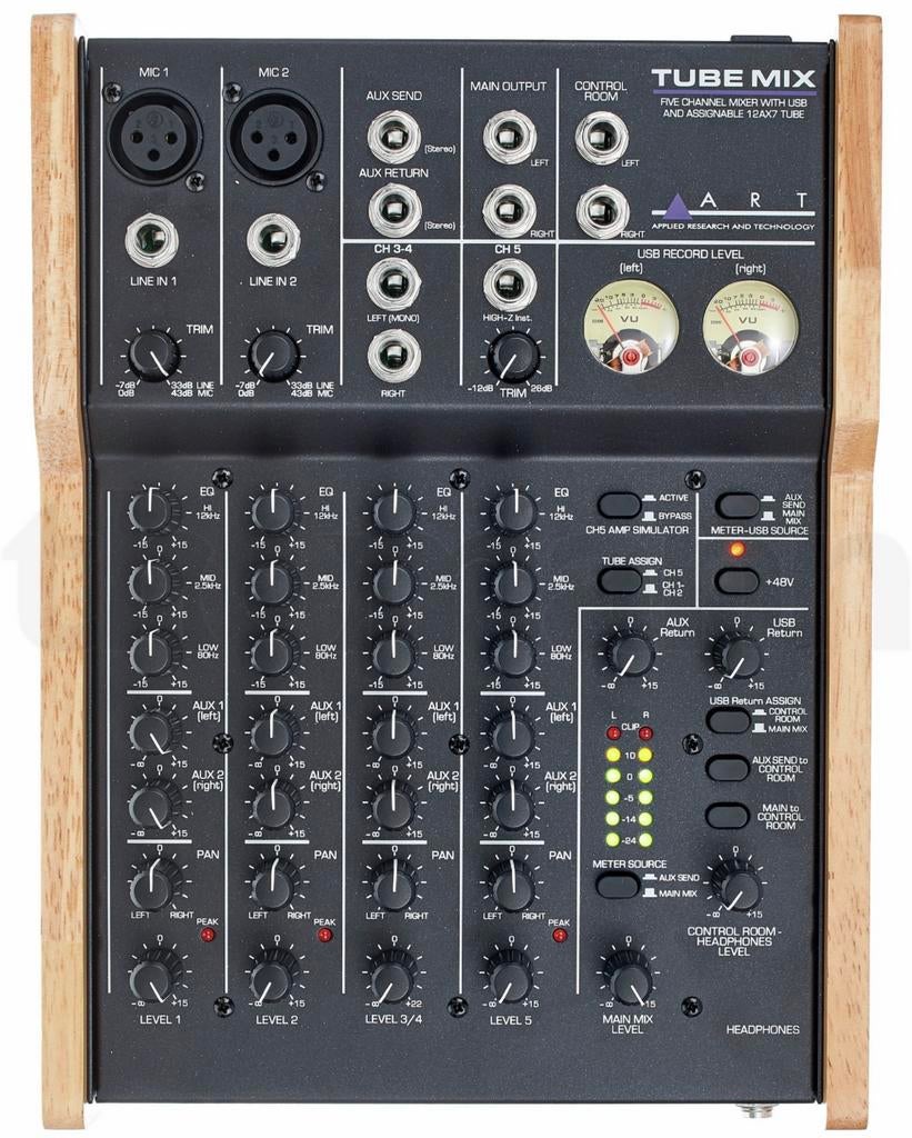 ART tubemix - vijf kanaals mixer met usb interface, Muziek en Instrumenten, Mengpanelen, Ophalen of Verzenden, Zo goed als nieuw