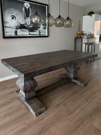 Robuuste Eikenhouten Eettafel, Ophalen, Gebruikt, 100 tot 150 cm, Eikenhout