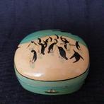 Vintage ovale Chinese houtgeschilderde doosje, Antiek en Kunst, Curiosa en Brocante, Ophalen of Verzenden