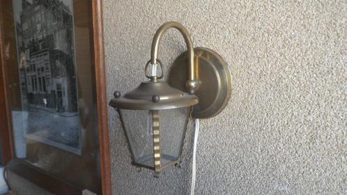 Kleine koper wandlamp messing lantaarn wandlicht muurlamp, Huis en Inrichting, Lampen | Wandlampen, Gebruikt, Glas, Metaal, Ophalen of Verzenden