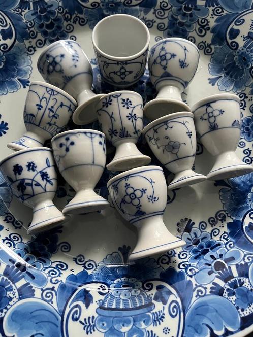 Danish saks decor antieke blauw witte eierdopjes Pasen, Antiek en Kunst, Antiek | Porselein, Verzenden