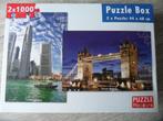 Puzzelbox met twee legpuzzels van 1000 stukjes., Ophalen of Verzenden, 500 t/m 1500 stukjes, Legpuzzel, Zo goed als nieuw