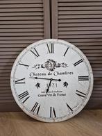 Vintage Franse wand klok 60cm met quartz uurwerk, Ophalen of Verzenden, Wandklok