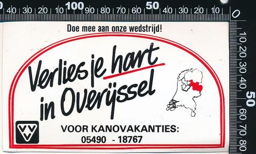 Sticker: Verlies je hart in Overijssel - Voor kanovakanties, Verzamelen, Stickers, Zo goed als nieuw, Overige typen, Ophalen of Verzenden
