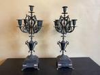 set Kandelaars op marmeren voet Frans antiek, Antiek en Kunst, Ophalen of Verzenden