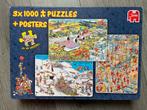 Jan van Haasteren 3x 1000 Stukjes, Hobby en Vrije tijd, Denksport en Puzzels, Ophalen of Verzenden, 500 t/m 1500 stukjes, Gebruikt