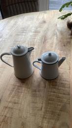 Vintage emaille koffie en theepot, Ophalen of Verzenden