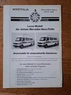 Mercedes-Benz 207 D / 208 " James Cook " Westfalia folder, Ophalen of Verzenden, Gelezen, Mercedes