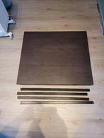 uitschuiftafel donkerbruin, Huis en Inrichting, Tafels | Eettafels, Ophalen, Zo goed als nieuw, Rechthoekig, 50 tot 100 cm