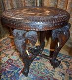 Midden 20e eeuwse hardhouten Indiase olifanten tafel, Antiek en Kunst, Ophalen